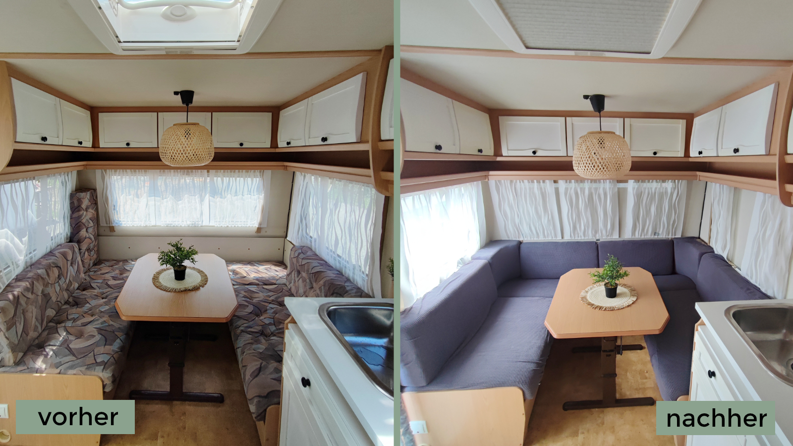 Neue Polsterüberzüge im Wohnwagen OHNE NÄHEN